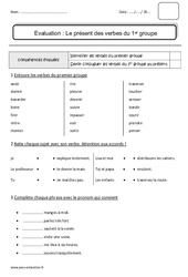 Présent des verbes du 1er groupe - Bilan : 4ème Harmos - PDF à imprimer