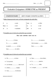 Verbe être au présent de l'indicatif - Bilan : 4ème Harmos - PDF à imprimer