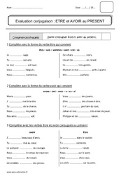 Etre et avoir au présent - Bilan : 4ème Harmos - PDF à imprimer