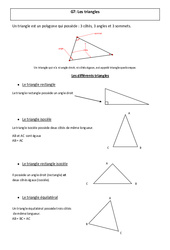 Triangles - Cours, Leçon - Géométrie : 6ème, 7ème Harmos - PDF gratuit à imprimer