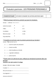 Pronoms personnels sujets - Bilan : 4ème Harmos - PDF à imprimer