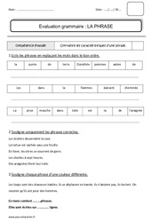 Phrases - Bilan sur les caractéristiques : 4ème Harmos - PDF à imprimer