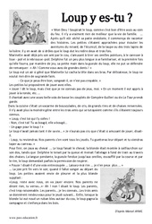 Loup y es - tu ? - Récit - Lecture : 5ème Harmos - PDF à imprimer