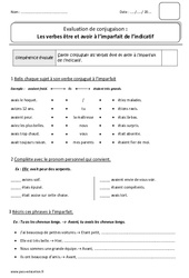 Verbes être et avoir à l'imparfait - Bilan : 4ème Harmos - PDF à imprimer