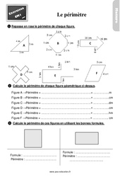 Mesurer le périmètre - Exercices, révisions : 6ème Harmos - PDF à imprimer