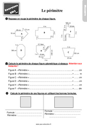 Mesurer le périmètre - Exercices, révisions : 7ème Harmos - PDF à imprimer