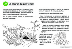 La course du printemps - Lecture compréhension - Histoire illustrée - Niveau 2 : 4ème Harmos - PDF à imprimer