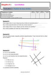 Position de deux droites - Examen Evaluation avec la correction : 8ème Harmos - PDF à imprimer