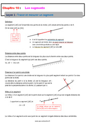 Tracer et mesurer un segment - Cours : 8ème Harmos - PDF à imprimer