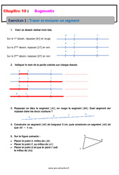 Tracer et mesurer un segment - Révisions - Exercices avec correction : 8ème Harmos - PDF à imprimer