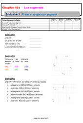 Tracer et mesurer un segment - Examen Evaluation avec la correction : 8ème Harmos - PDF à imprimer