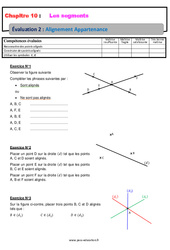 Alignement Appartenance sur les segments - Examen Evaluation avec la correction : 8ème Harmos - PDF à imprimer