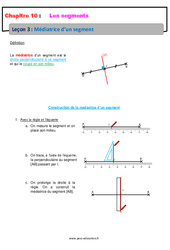 Médiatrice d’un segment - Cours : 8ème Harmos - PDF à imprimer