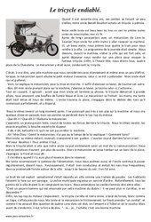 Le tricycle endiablé - Récit : 6ème, 7ème Harmos - PDF à imprimer