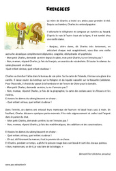 Exercices de Bernard Friot - Récit - Lecture : 5ème Harmos - PDF à imprimer