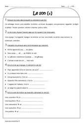 Son é - Exercices corrigés : 5ème Harmos - PDF à imprimer
