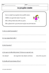 La poupée cassée - Lecture - Récit : 3eme Harmos - PDF à imprimer