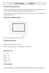 Aires et surfaces - Exercices - Mesures : 6ème Harmos - PDF à imprimer