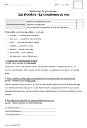 Complément du nom - Bilan avec le corrigé : 6ème Harmos - PDF à imprimer