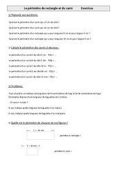 Périmètre du rectangle et du carré - Exercices - Mesures : 6ème Harmos - PDF à imprimer