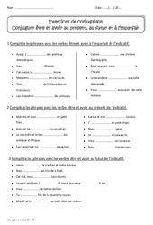 Etre et avoir au présent, futur, imparfait - Exercices corrigés : 6ème Harmos - PDF à imprimer
