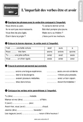 Avoir et être à l’imparfait - Exercices, révisions : 4ème Harmos - PDF à imprimer