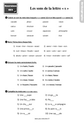 Les valeurs sonores de la lettre « s » - Exercices, révisions : 5ème Harmos - PDF à imprimer