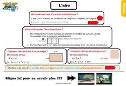 L'aire - Cours, Leçon, trace écrite : 7ème Harmos - PDF à imprimer