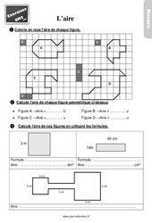 L'aire - Exercices, révisions : 7ème Harmos - PDF à imprimer