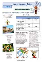 Le parc Astérix - Les gaulois - Lecture pluridisciplinaire : 4ème, 5ème Harmos - PDF à imprimer