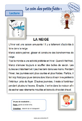 L'hiver - Lecture pluridisciplinaire : 4ème, 5ème Harmos - PDF à imprimer