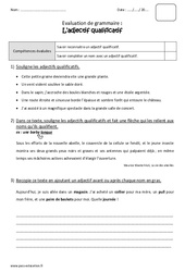 Adjectif qualificatif - Bilan  : 5ème Harmos - PDF à imprimer