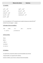 Mesures de volume - Exercices - Mesures : 6ème Harmos - PDF à imprimer