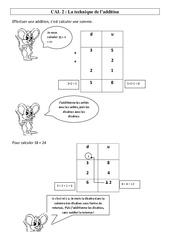 Technique de l'addition - Cours, Leçon : 5ème Harmos - PDF gratuit à imprimer