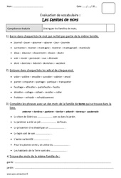 Familles de mots - Bilan : 5ème Harmos - PDF à imprimer