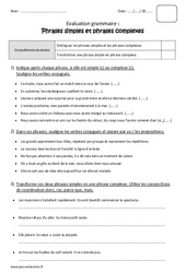 Phrase simple - Phrase complexe - Bilan  : 6ème Harmos - PDF à imprimer