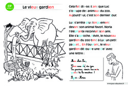 Le vieux gardien - Lecture compréhension - Histoire illustrée - Niveau 2 : 3eme Harmos - PDF à imprimer