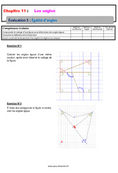 Égalité d’angles - Révisions - Examen Evaluation avec correction : 8ème Harmos - PDF à imprimer