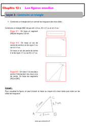 Construire un triangle - Cours sur les figures usuelles : 8ème Harmos - PDF à imprimer