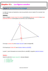 Les hauteurs d'un triangle - Cours sur les figures usuelles : 8ème Harmos - PDF à imprimer