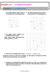Le parallélogramme - Révisions - Exercices avec correction sur les figures usuelles : 8ème Harmos - PDF à imprimer
