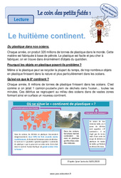 Les océans et les continents - Lecture pluridisciplinaire : 4ème, 5ème Harmos - PDF à imprimer