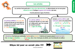 Les articles - Cours, Leçon, trace écrite : 6ème Harmos - PDF gratuit à imprimer