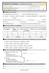 Les différents sens d’un mot - Évaluation, bilan : 7ème Harmos - PDF à imprimer