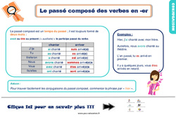 Le passé composé des verbes en - er - Cours, Leçon, trace écrite : 4ème Harmos - PDF gratuit à imprimer