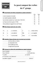 Le passé composé des verbes en - er - Exercices, révisions : 4ème Harmos - PDF à imprimer