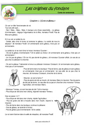 Les origines du fondant - Contes de randonnée - Questionnaires : 4ème, 5ème Harmos - PDF à imprimer