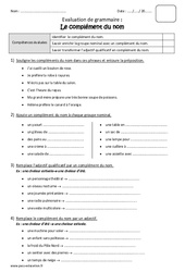 Complément du nom - Bilan : 6ème Harmos - PDF à imprimer