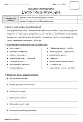 Accord du participe passé - Bilan : 6ème Harmos - PDF à imprimer