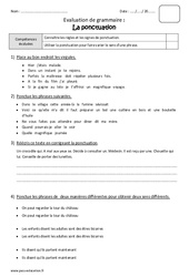 Ponctuation - Bilan avec le corrigé : 7ème Harmos - PDF à imprimer